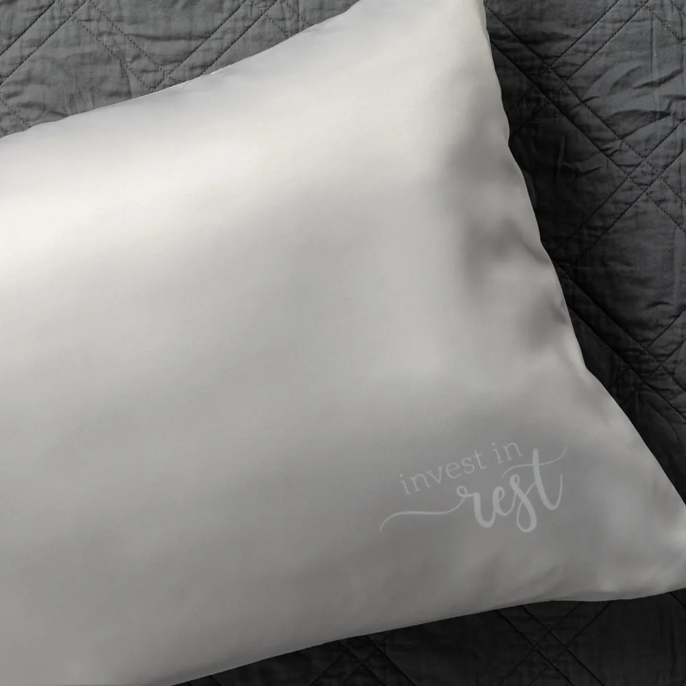 ✅Demdaco Satin Grey Pillowcase Set of 2 - Invest in Rest